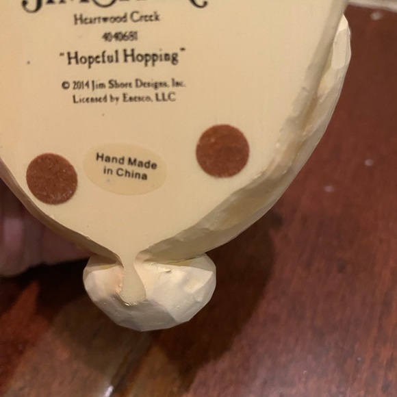 HEARTWOOD CREEK HOPEFUL HOPPING BUNNY W/BASKET FIGURINE BY JIM SHORE, 2014 - Picture 3 of 4